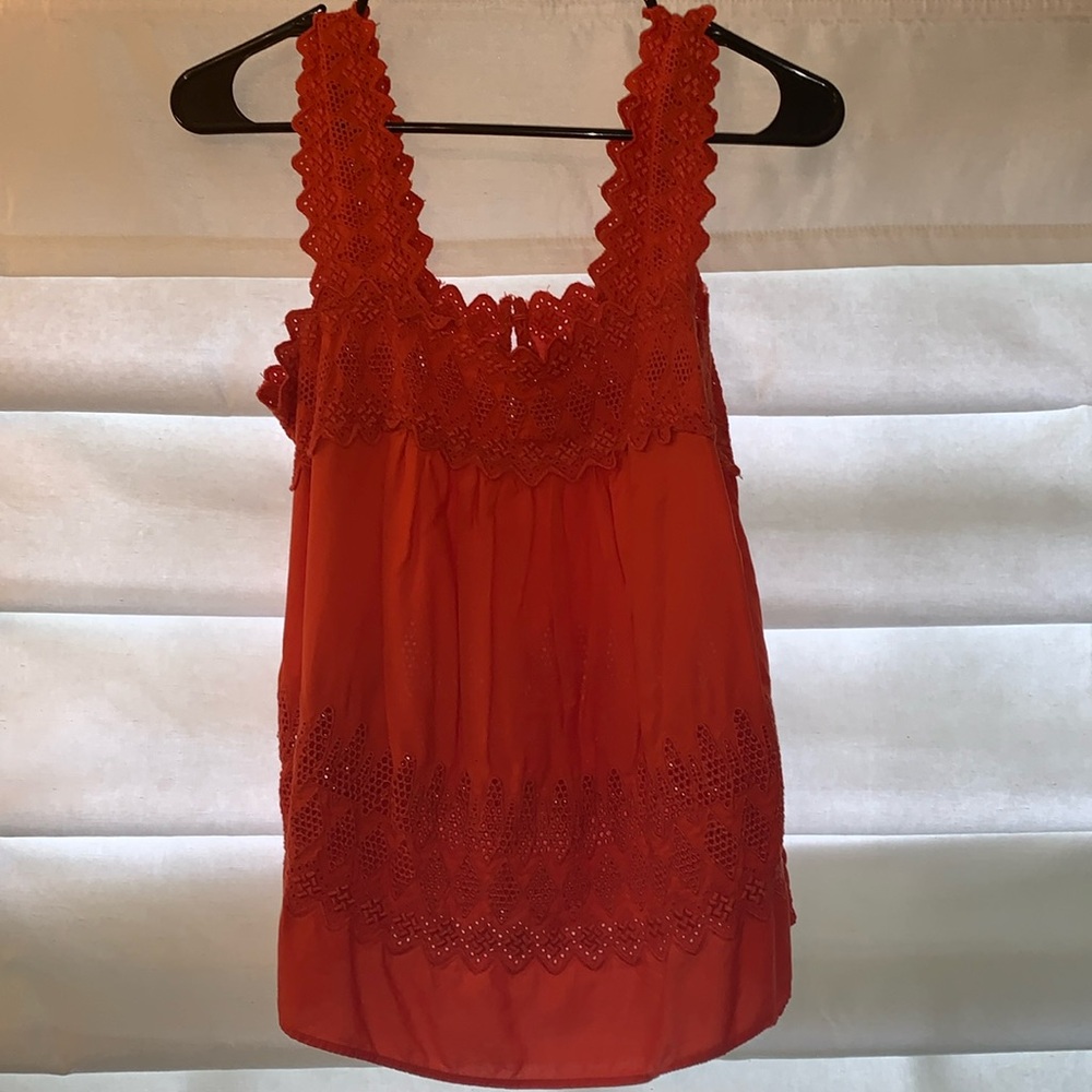 OLD NAVY orange tank top with crochet detail